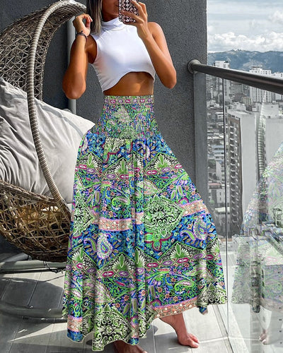 Tina™ | Stilfuld Lang Blomster Nederdel til Damer