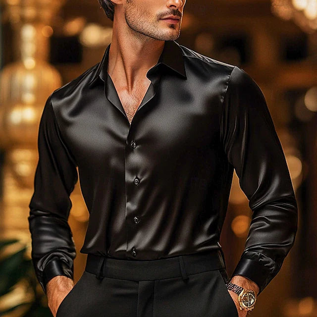 Elegant Aventino Noir Skjorte til et Tidstypisk Look
