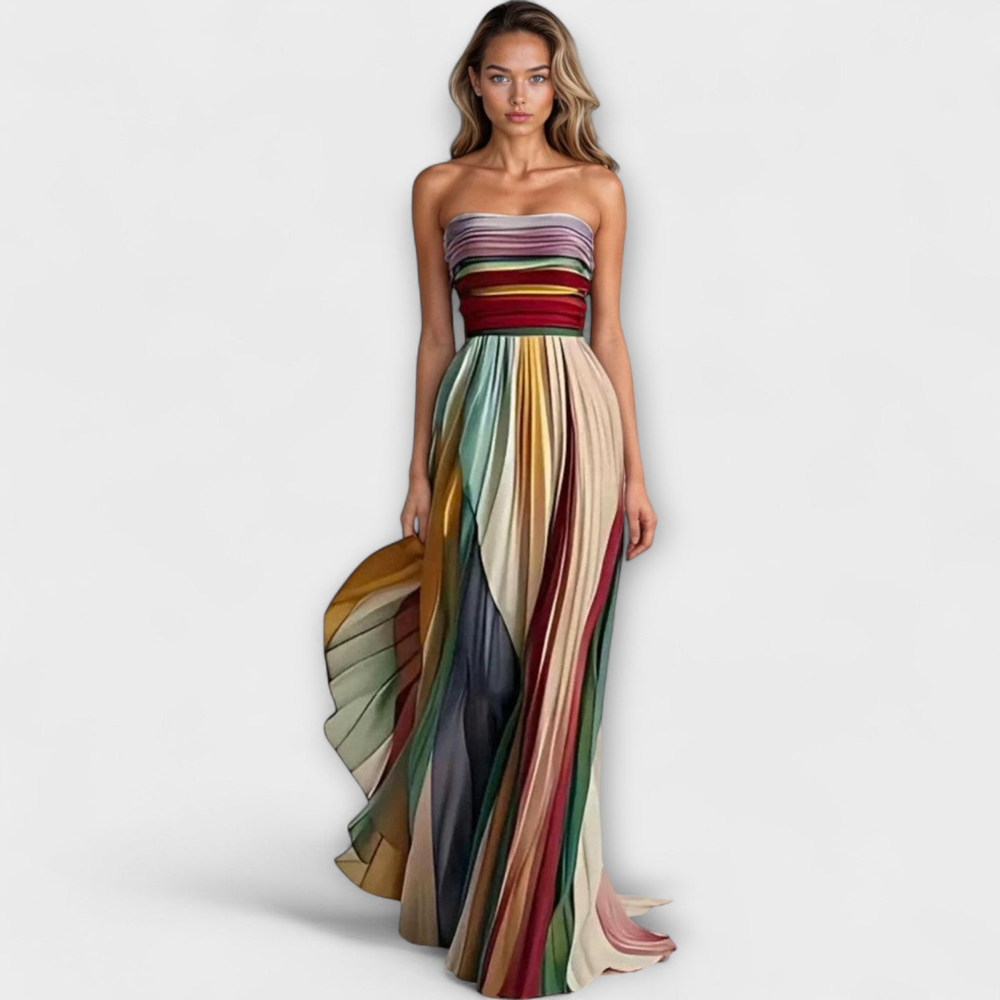 Gigi | Farverig maxikjole